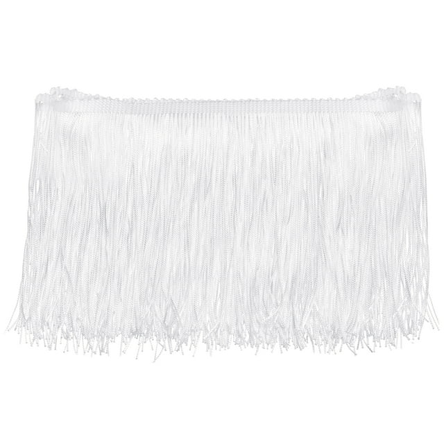 10 Yardas 6 Fleco Cadeneta Adorno Borla Cinta para Costura Encaje Adorno Flecos Poliéster Cinta para Manualidades Costura Ropa Color Blanco Aclorado