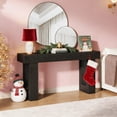 thumbnail image 3 of Farmhouse 63-Inch Wooden Console Table, Black Rectangular Sofa Table Behind The Couch, Sturdy Entryway Table For Entrance, Hallway, Living Room, 3 of 7