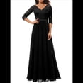 thumbnail image 2 of Vestido Formal para Mujer, Vestido de Madre de la Novia, 3/4, Vestido de Invitada de Boda, Vestido de Noche . Negro M, 2 of 6