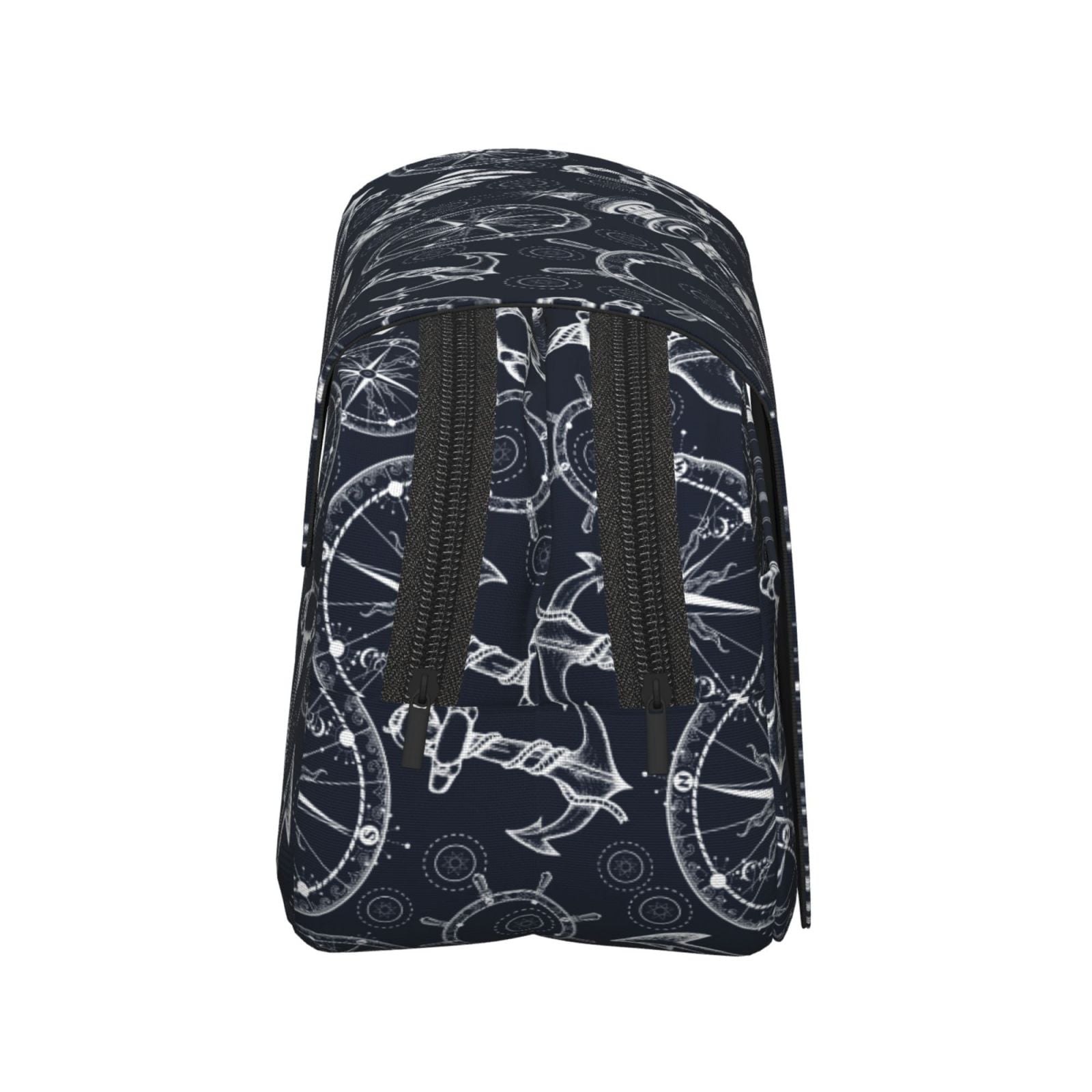 Rateoe Anchors and Lighthouse Pattern Double Clamshell Pen Case, Storage Organizer with Two Zipper Compartments– Holds Up to 50 Pencils & Pens
