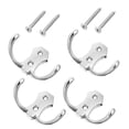 thumbnail image 4 of IBASETOY 4pcs Modern Coat Hooks Silver Zinc Alloy Organizing for People with Simple Lifestyle, 4 of 5