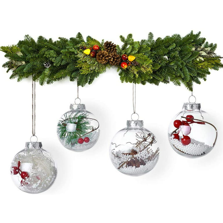 Heldig 5 pcs-60mm Round Clear Plastic Ball Christmas Tree Baubles Clear  Plastic Fillable Ornaments Ball for Christmas Party Birthday Wedding  Decorations DIY OrnamentsB 