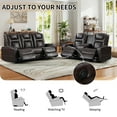 thumbnail image 4 of Bonzy Home Electric Power Recliner Chairs Sofa Set Theater Seating with Console Living Room Furniture Set, Cup Holders, Hidden Arm Storage, USB Ports Brown, 4 of 8