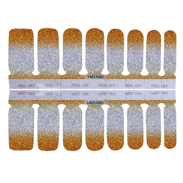 Nail Stickers Glitter Gradient Color Full Wraps Polish Stickers Decal Strips Self-Ashesive Nail Sticker Sets For Women Girls
