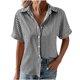 thumbnail image 1 of Camiseta de algodón de manga corta con cuello vuelto a rayas informal con estilo para mujer OAVQHLG3B Store  lin121212, 1 of 5