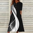thumbnail image 4 of Vestido de Manga Corta para las Mujeres Estampado Cuello Redondo con Bolsillos, Vestido de Verano Sexy Y Casual para las Mujeres, 4 of 5