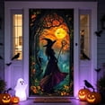 thumbnail image 5 of Cififendec Halloween Witch Printed Door Cover, 70.87" x 35.43", Spooky Fabric Door Banner for Party Front Entry, 5 of 6