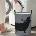 thumbnail image 7 of DouZhe Waterproof Collapsible Large Laundry Baskets, Bathtub Bubble Women Silhouette Prints Circular Hamper with Handles, 7 of 7
