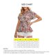 thumbnail image 4 of Camiseta de verano con dobladillo con volantes y cintura elástica con estampado floral y cuello en V de manga corta para mujer, 4 of 8
