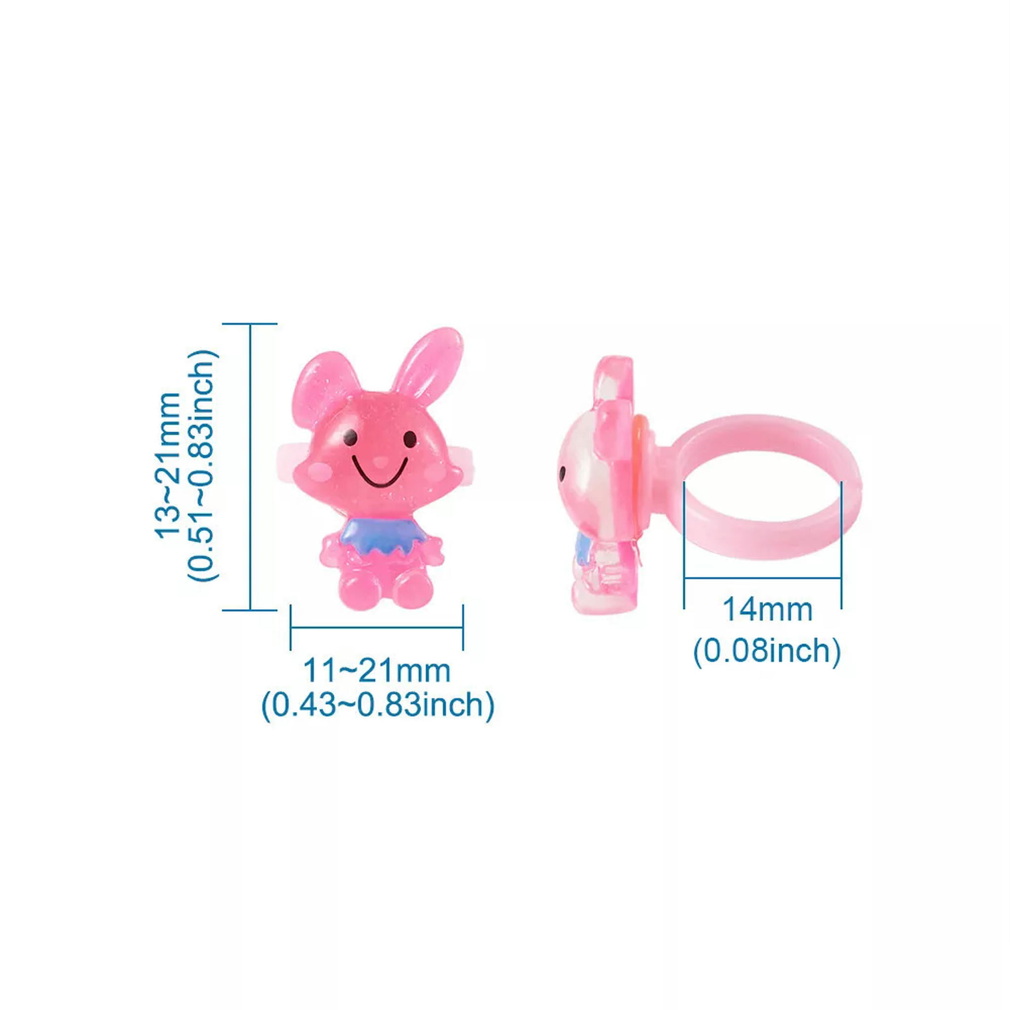 U8MO 100pcs Colorful Cute Jewelry Plastic Kids Rings For Girls DIY Craft Making 14mm