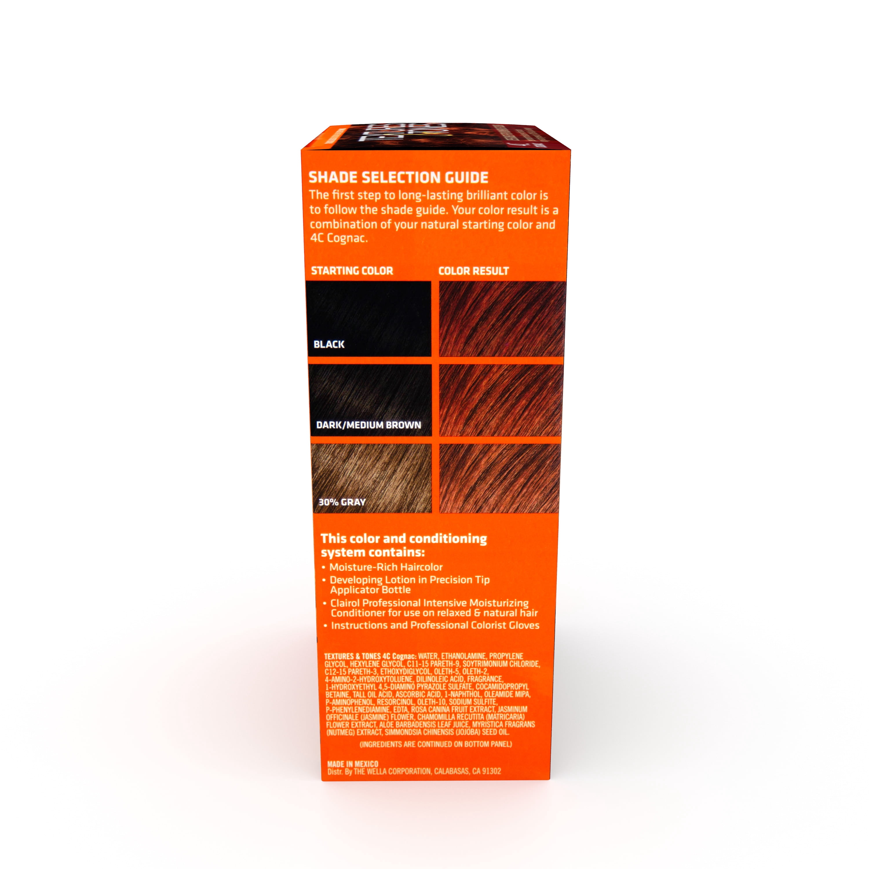 Clairol Textures & Tones Permanent Hair Color, 4C Cognac, Hair Dye, 1  Application - Walmart.com