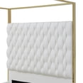 thumbnail image 5 of Rollie Canopy Vegan Leather Upholstered King Bed Frame In Cream, 5 of 7
