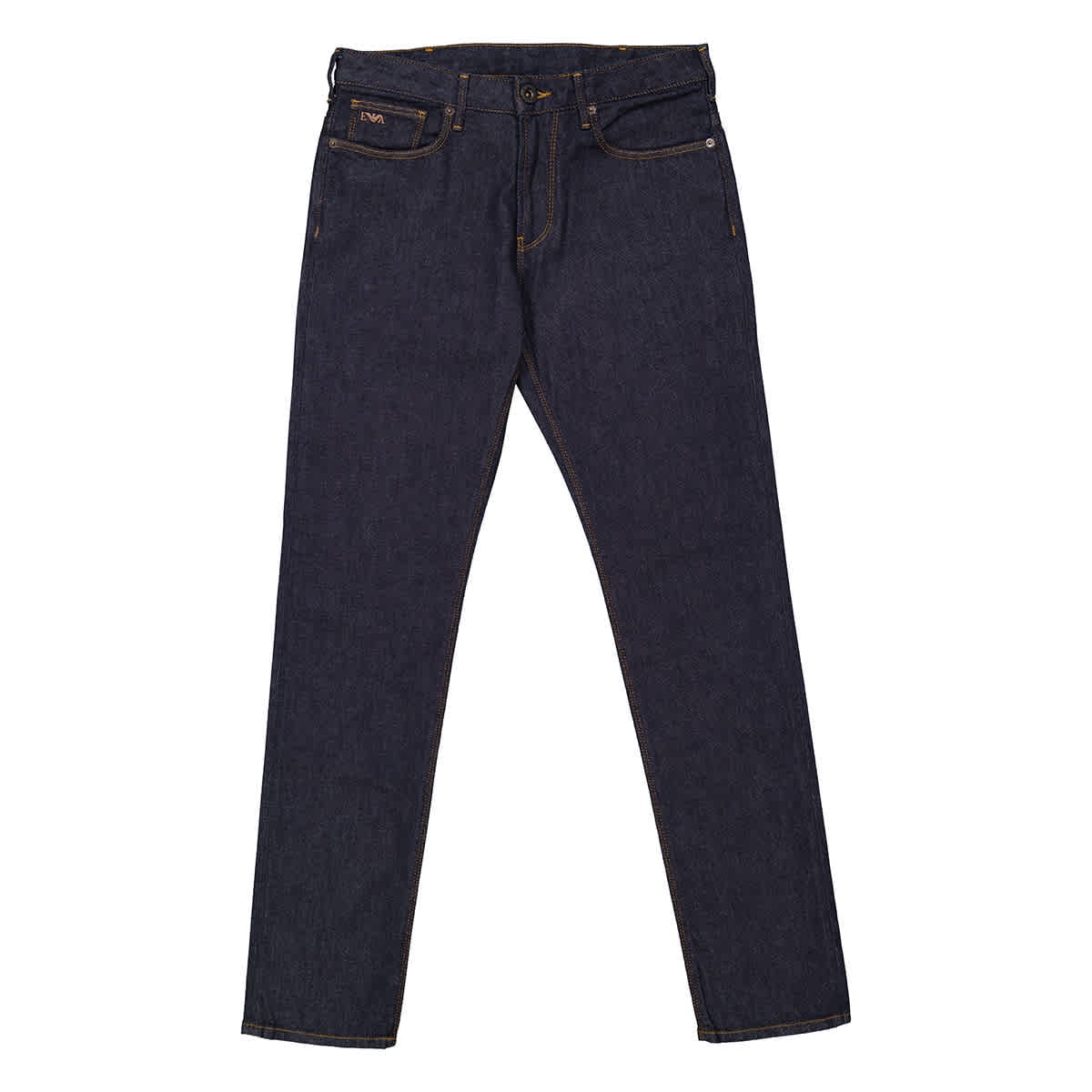 Emporio Armani Men's Denim Blue Embroidered-Logo Slim-Fit Jeans, Waist ...