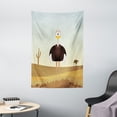 thumbnail image 1 of Ostrich Tapestry, Front Portrait Illustration of a Creature in a Deserted Setting, Wall Hanging for Bedroom Living Room Dorm Decor, 40W X 60L Inches, Pale Brown and Multicolor, by Ambesonne, 1 of 2