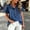 Dark Blue, variant on Womens Summer Shirts Puff Sleeve Button Down Denim Oversized Tshirts for Women Black L