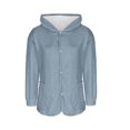 thumbnail image 7 of ClodeEU Women's Fleece Lined Hoodeid Jackets,Button Up Plush Coat With Pockets,Warm Casual Cozy Jackets Blue,Womens Plus L, 7 of 7