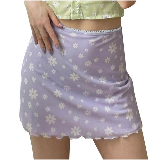 Faldas Para Mujer Mini Falda Nueva Moda Casual Impreso Malla Falda Cintura Alta Doble Capa Paquete Delgado Cadera Odeerbi ODB147870
