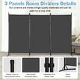 thumbnail image 4 of NiamVelo 3 Panel Room Divider Folding Partition Privacy Screens 5.9FT Portable Room Partition with Metal Frame Walls Dividers for Home Office Hospital 102" W x 70" H, Grey, 4 of 7