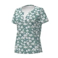 thumbnail image 2 of Naloa Floral Print T-Shirts Short Sleeve V Neck Tees for Women Fashion Tops Trendy Lightweight Soft Casual Summer Outfits Clothes, 2 of 5