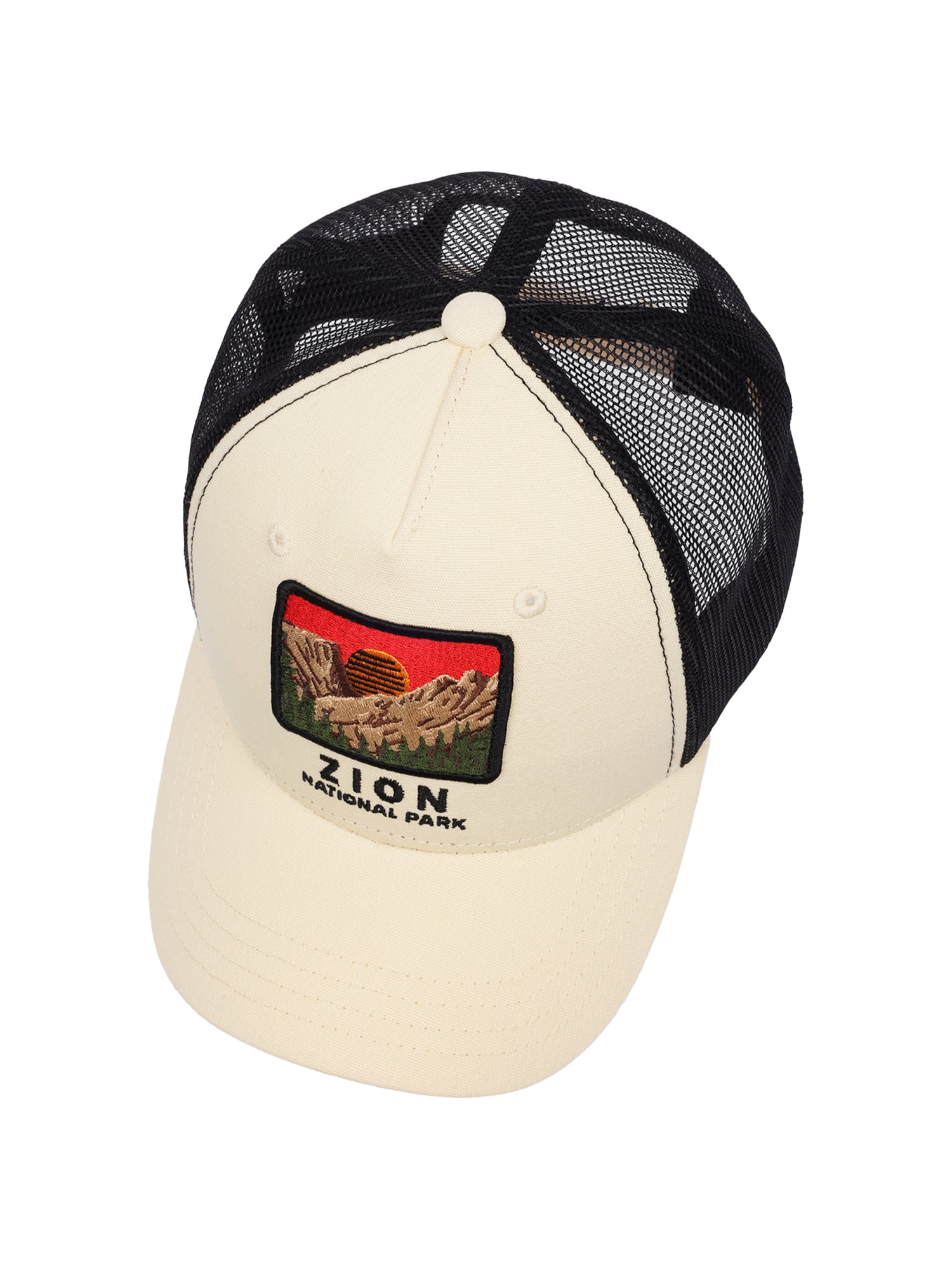 Zion National Park Boys' Embroidered Patch Canvas Trucker Hat, One Size Fits Most