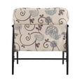 thumbnail image 5 of Leumius Modern Accent Chair with Plush Cushions, Minimalist Metal Frame and Wooden Armrest Design for Living Room Bedroom Office White+Multi, 5 of 9
