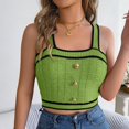 thumbnail image 6 of Mittory Summer Button Front Sweater Vest for Women Square Neck Sleeveless Strap Casual Loose Fit Rib Knit Cropped Tank Tops, 6 of 7