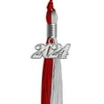 thumbnail image 4 of Endea Graduation Red/Grey Graduation Tassel with Silver Date Drop, 4 of 10