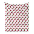 thumbnail image 1 of Cranberry Soft Flannel Fleece Throw Blanket, Harvest Berry Vibrant Cowberries Gardening Yummy Girls Illustration, Cozy Plush for Indoor and Outdoor Use, 70" x 90", Lime Green Hot Pink, by Ambesonne, 1 of 6