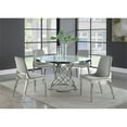 thumbnail image 2 of Bowery Hill 5-piece Round Glass Top Dining Set Chrome and White, 2 of 4