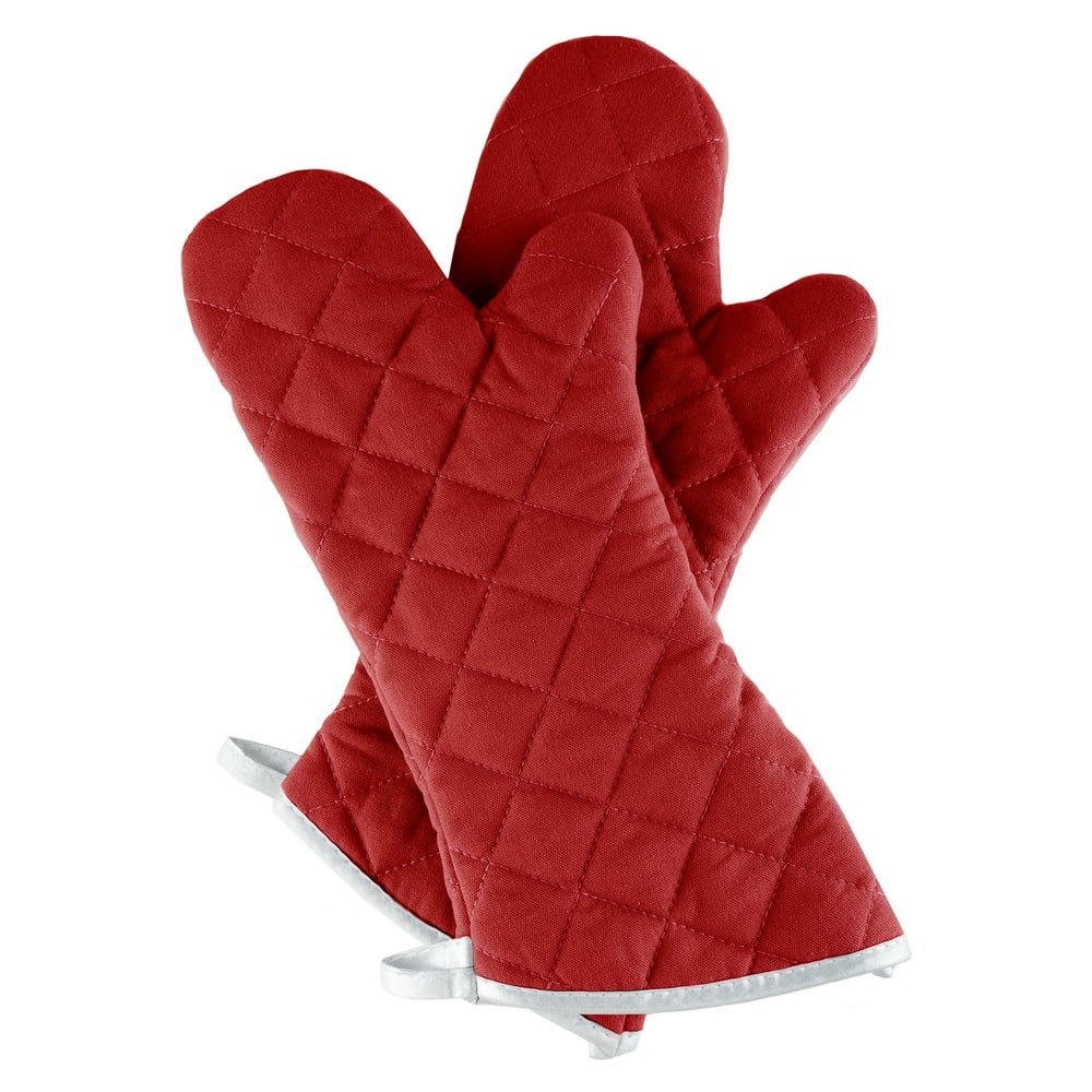 Somerset Home, Oven Mitts, Set of 2 Oversized Quilted Mittens, Flame and Heat Resistant