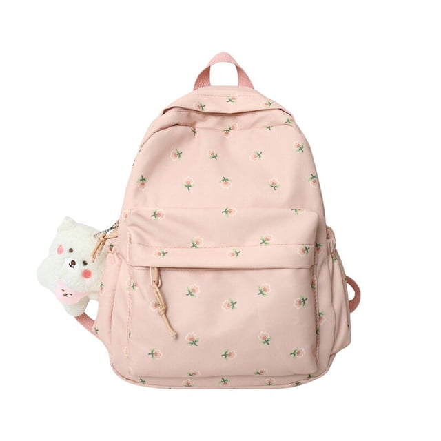 Mochila con estampado Floral para mujer, morral escolar para chica, bonita mochila para estudiantes, Kawaii morral para libros a la moda, novedad Fivean unisex