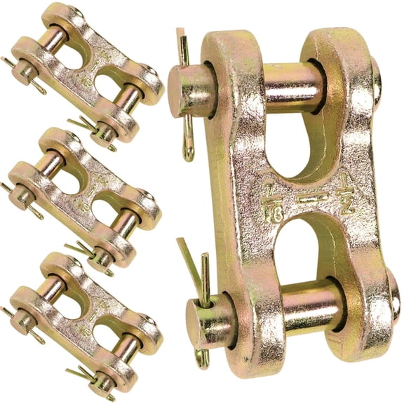 4 Pack 3/8 Inch Twin Clevis Link, Alloy Steel Chain Repair Links for Safety Chains - 3/8 Chain Link Connector, Working Load Capacity of 6600 lbs