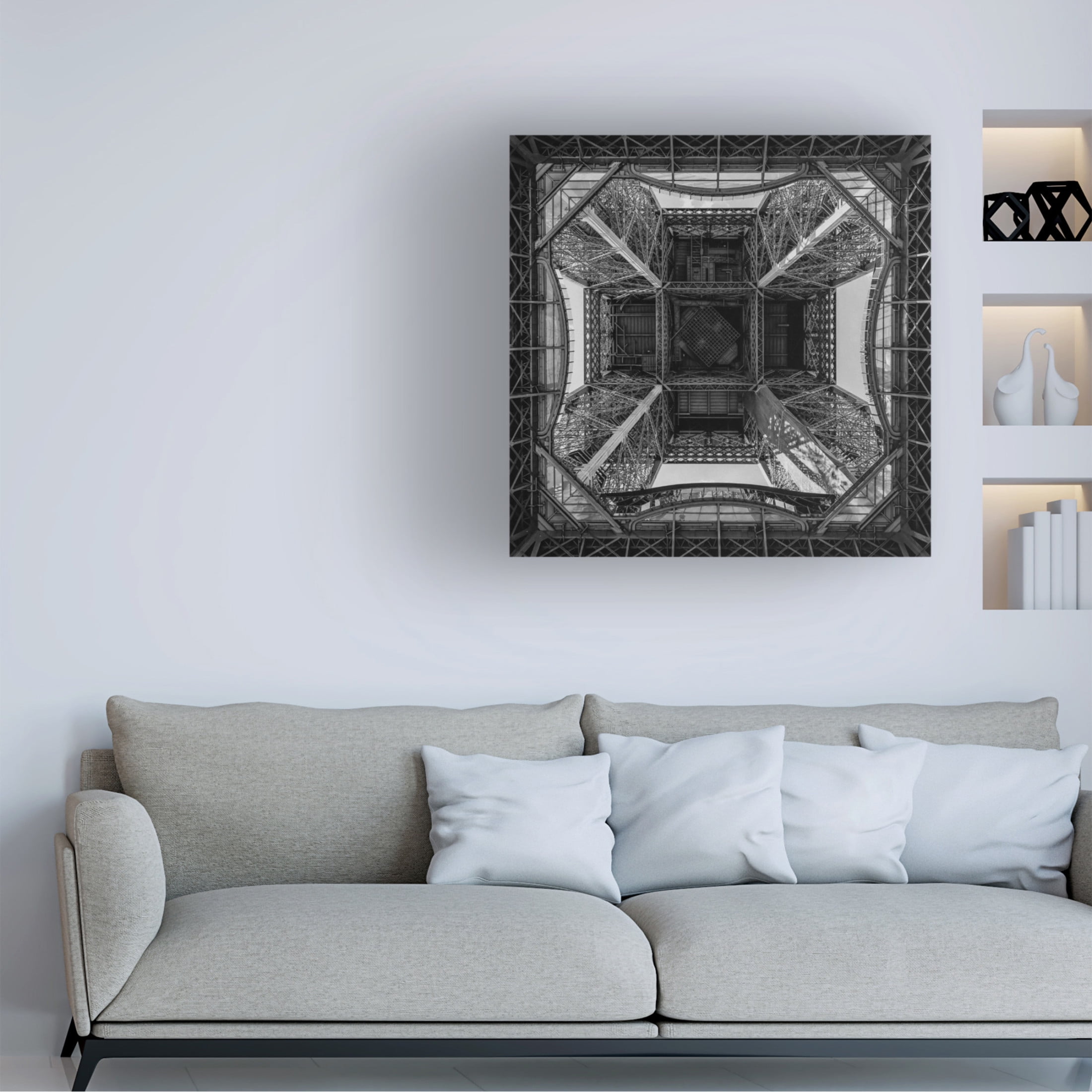 Canvas Wall Art - Georges Friant 'Eiffel Tower' Wall Art for Living Room, Bedroom, or Office D?cor by Trademark Fine Art - 14 x 14 Inches