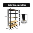 thumbnail image 4 of Estante Anaquel Organizador Metal 5 Niveles Hogar Oficina Negro RED VELVET EST02, 4 of 6