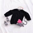 thumbnail image 3 of Baby Girls Long Lantern Sleeve Pullover Solid Color  Collar Knit Top, 3 of 4