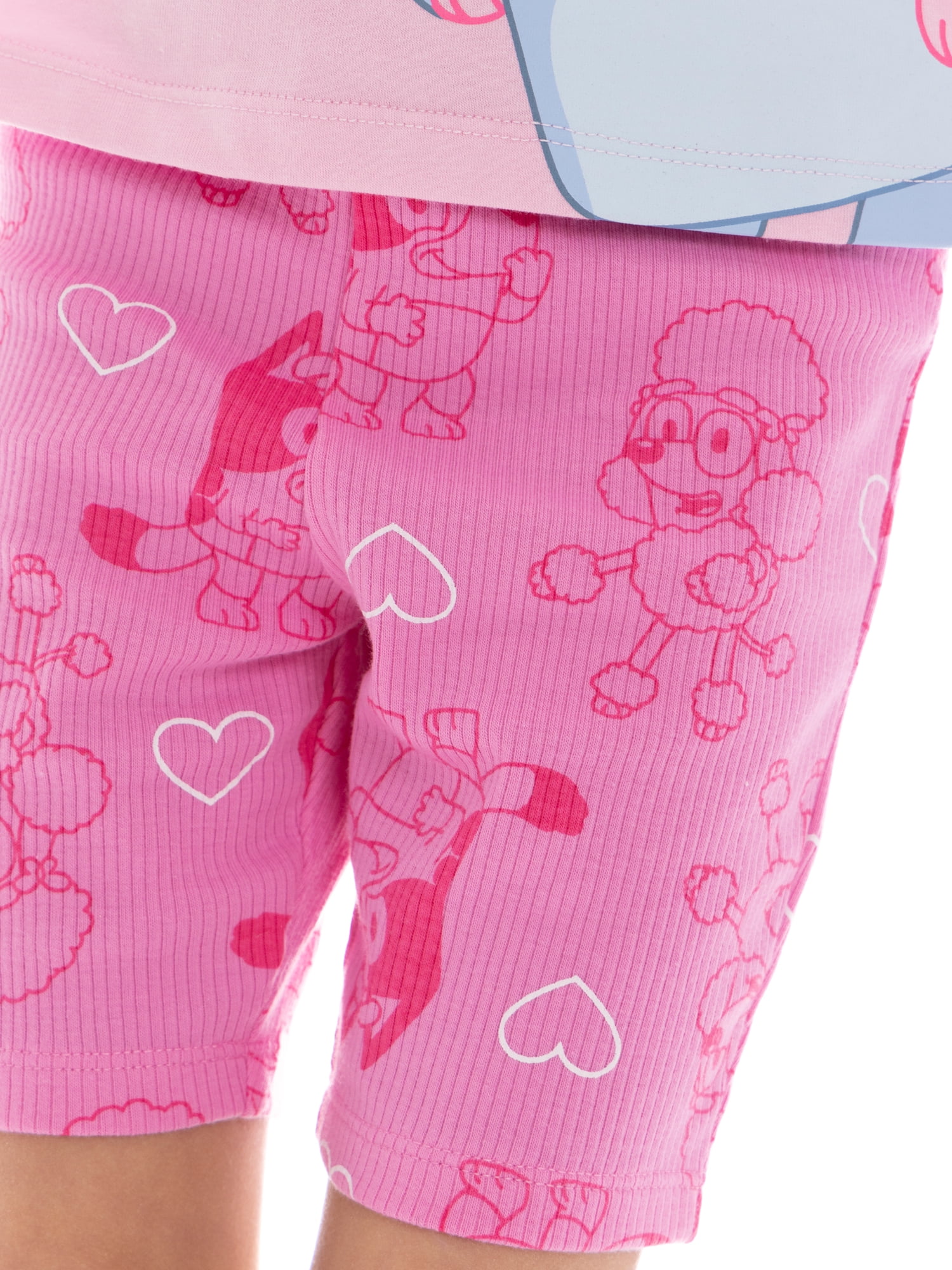 Bluey Toddler Girl Graphic Tee and Allover Print Bike Shorts Set, 2-Piece, Sizes 12M-5T