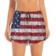 thumbnail image 2 of Balery America Flag Glitter Pantalones cortos deportivos para mujer con forro y dos bolsillos, elásticos, para entrenamiento, gimnasio, yoga-X-Large, 2 of 7