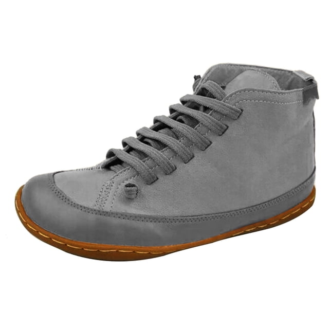 Xihbxyly Botines Cómodos, Zapatos de Piel de Color Liso, Tacón Bajo, Versátiles para Interior y Exterior, Ideales para Uso Diario, Ideales para Mujer.