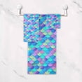 thumbnail image 4 of Coolnut 3 PCS Towel Colorful Fish Scales Cotton Bath Towel Set (1 Bath Towel, 1 Hand Towel, 1 Washcloth) for Bathroom, Super Soft and Quick Dry Towels, 4 of 6