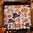 thumbnail image 6 of Retro Thanksgiving Oven Door Cover, Pilgrim Hat Pumpkin Pie Fall Leaf Cotton‑Blend Kitchen Stove Curtain, Self‑Adhesive Oven Curtain Skirt 30 x 25.2 Inch, 6 of 9