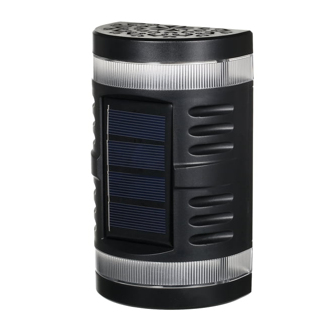 Mistaha Solar Powered Wall Light Outdoor Fence Lamp Up & Down Hollow-out Design Sensitive Light