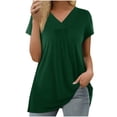 thumbnail image 1 of Birdeem Mode Femmes Été T-Shirt Décontracté à Manches Courtes Col en V, 1 of 8
