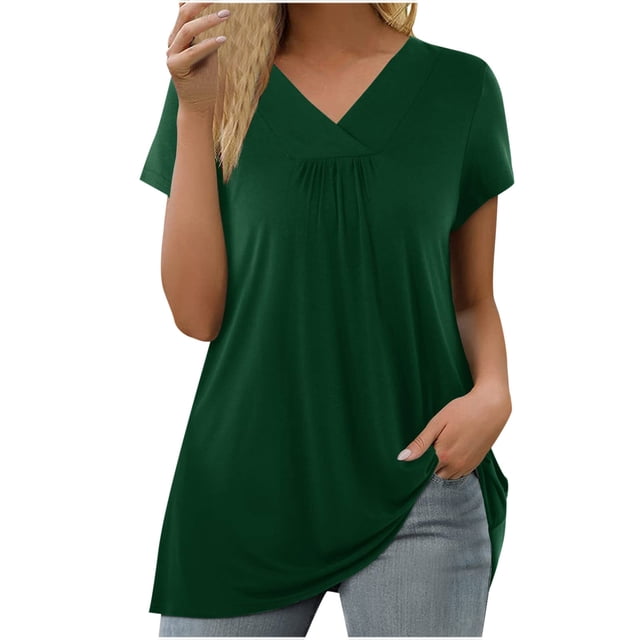 Birdeem Mode Femmes Été T-Shirt Décontracté à Manches Courtes Col en V