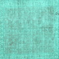 thumbnail image 1 of Ahgly Company Machine Washable Indoor Square Persian Turquoise Blue Traditional Area Rugs, 3' Square, 1 of 4