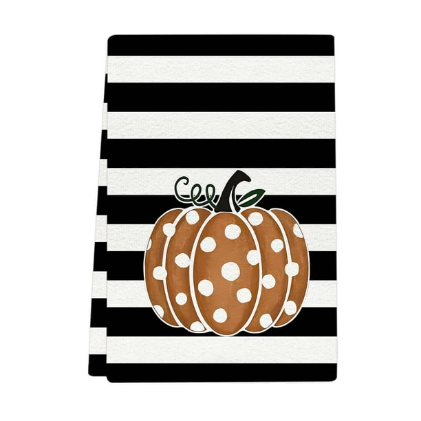 Yhmxh Toallas de algodón para el rostro, toalla con estampado de calabaza de Halloween, toalla pequeña para limpieza de cocina, toallas de mano