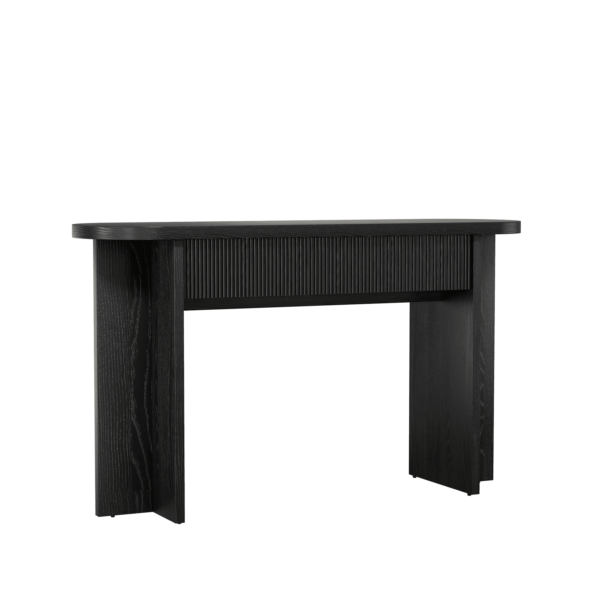 Mintazer 55" Fluted Console Table with 2 Drawers, Modern Entryway Tables with Storage, Sofa Table for Entryway Hallway Living Room, Black