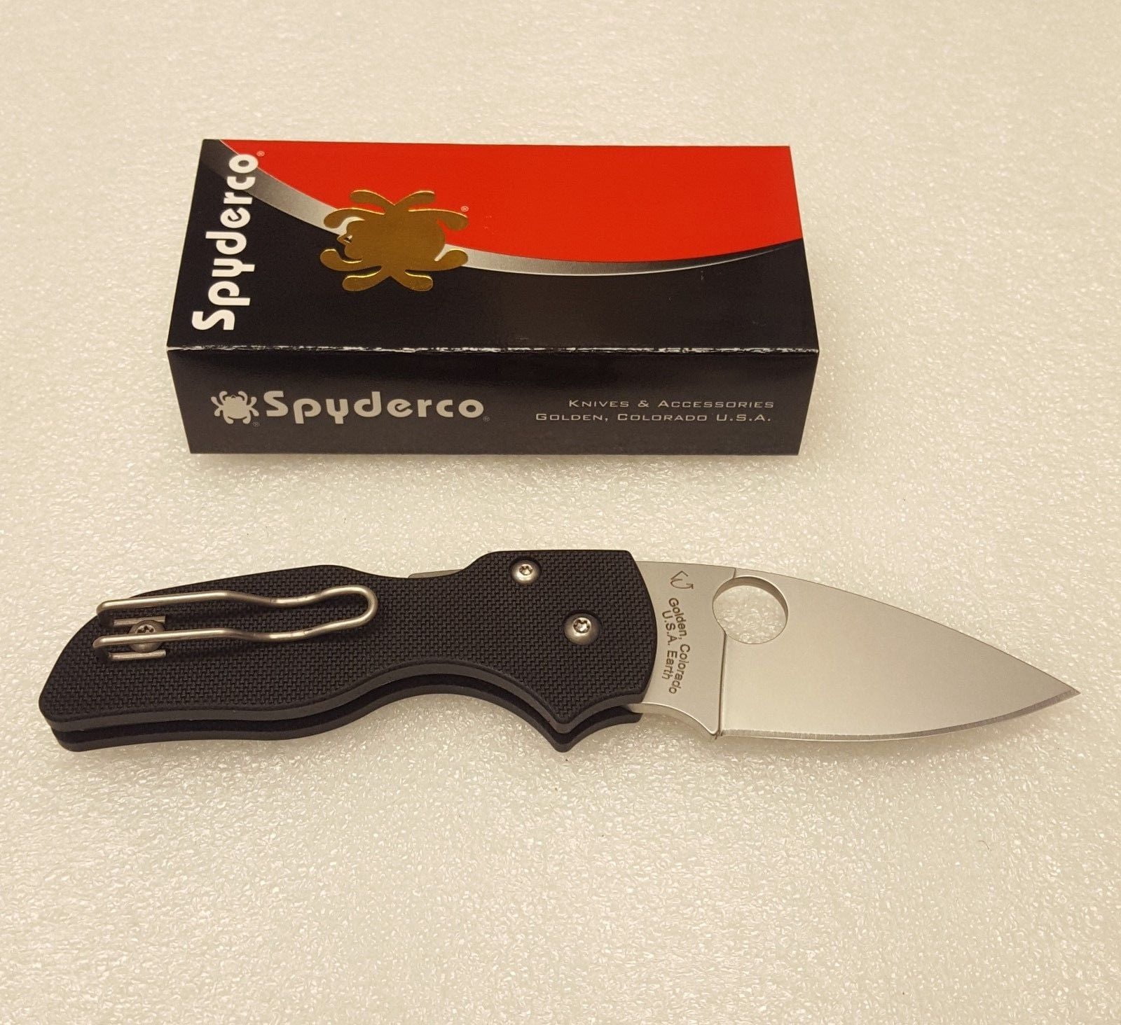 Spyderco Lil' Native G10 Black Folding Pocket Knife, 2.47" Plain Edge Blade - C230GP
