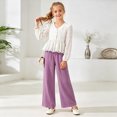 thumbnail image 5 of TOWED22 Toddler Baby Girl Clothes Fall Winter Outfits Infant Girl Sweatshirt Top Pants Set,Purple,8-9 Y, 5 of 9