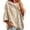 Beige, variant on Xijirk Women Pullover Hoodie with Leopard Print Drawstring Hood 3/4 Sleeve Kangaroo Pockets Loose Cropped Fit Sweatshirt for Casual Daily Street Loungewear Outfit,Purple,XL