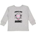 thumbnail image 3 of Inktastic I Really Love Anime with Cute Anime Cat and Hearts Boys or Girls Long Sleeve Toddler T-Shirt, 3 of 5